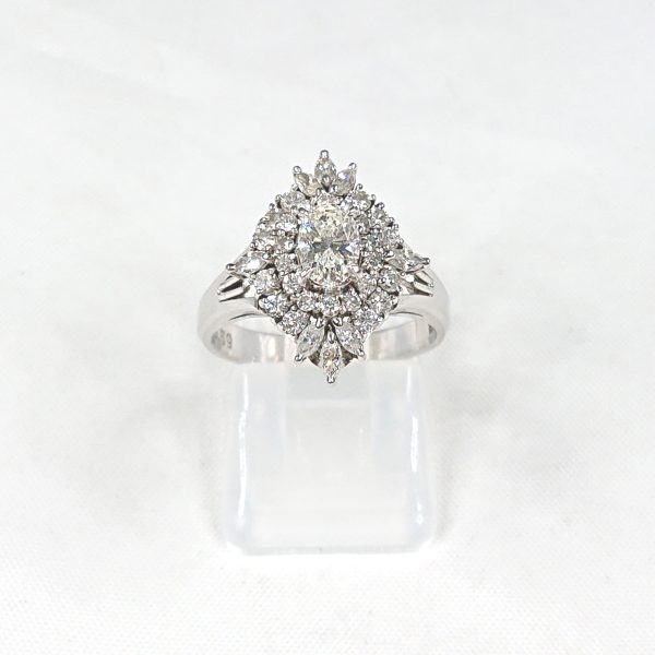 Pt900 ダイヤ(0.43ct)メレダイヤ(0.59ct)付リング