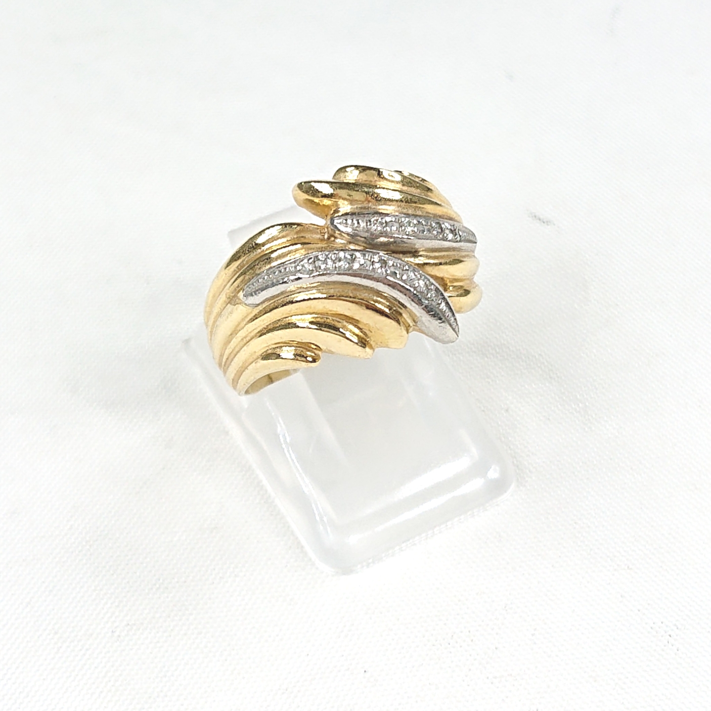 K18/Pt900 ダイヤモンド(0.16ct)付リング