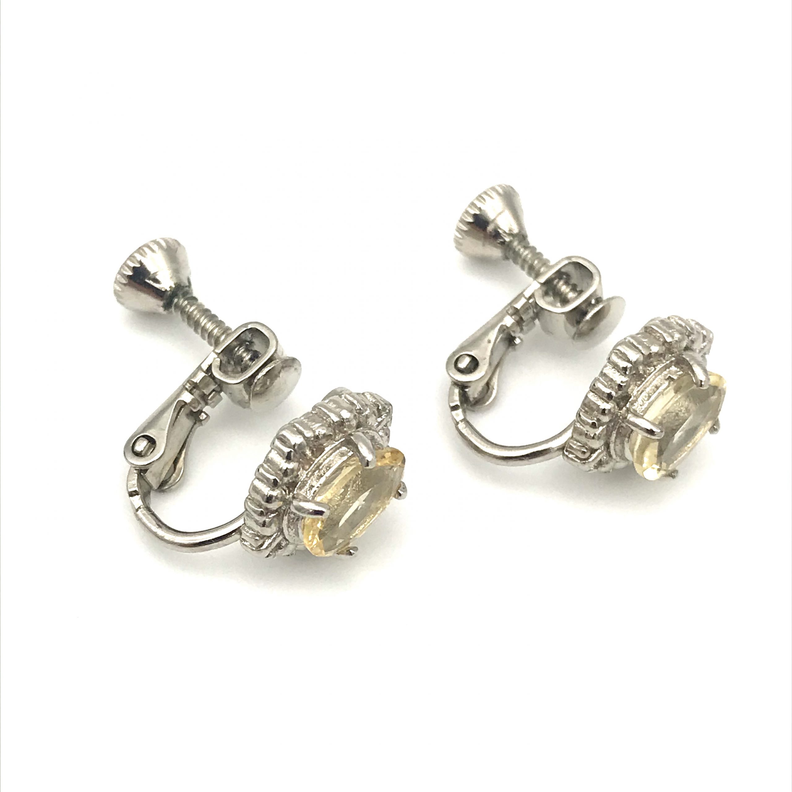Pt900 イヤリング（クオーツ1.25ct）