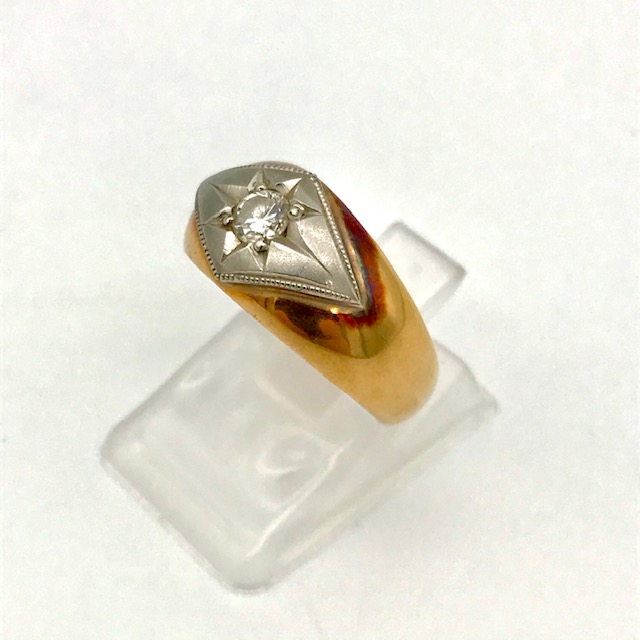 K18/Pt900リング（ダイヤモンド0.28ct）