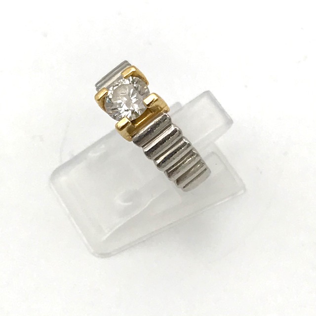 Pt900/K18 リング（ダイヤ0.855ct）