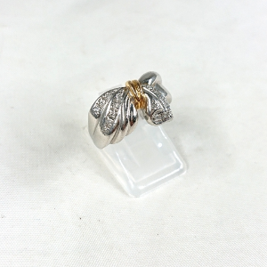 Pt850/K18 ダイヤモンド(0.13ct)付リング