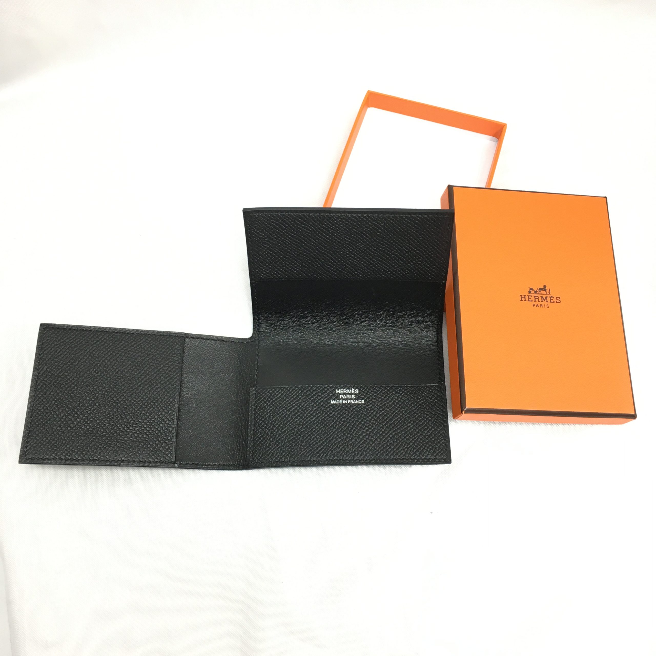 エルメス HERMES 三つ折り カードケース クルネゼー ブラック