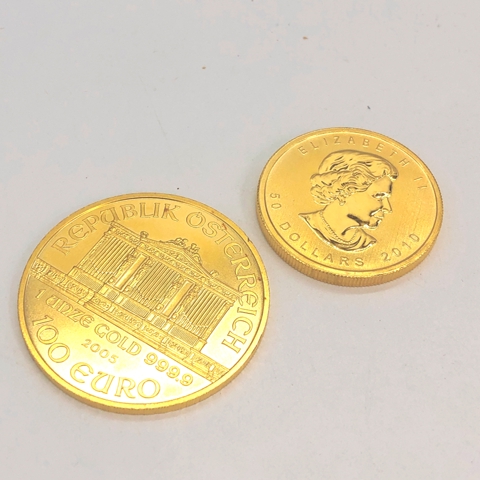 ウィーンハーモニー金貨 1 OZ kanadaエリザベス金貨1OZ 他