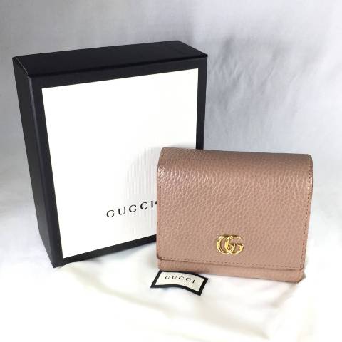 GUCCI GGマーモント レザー 二つ折り財布