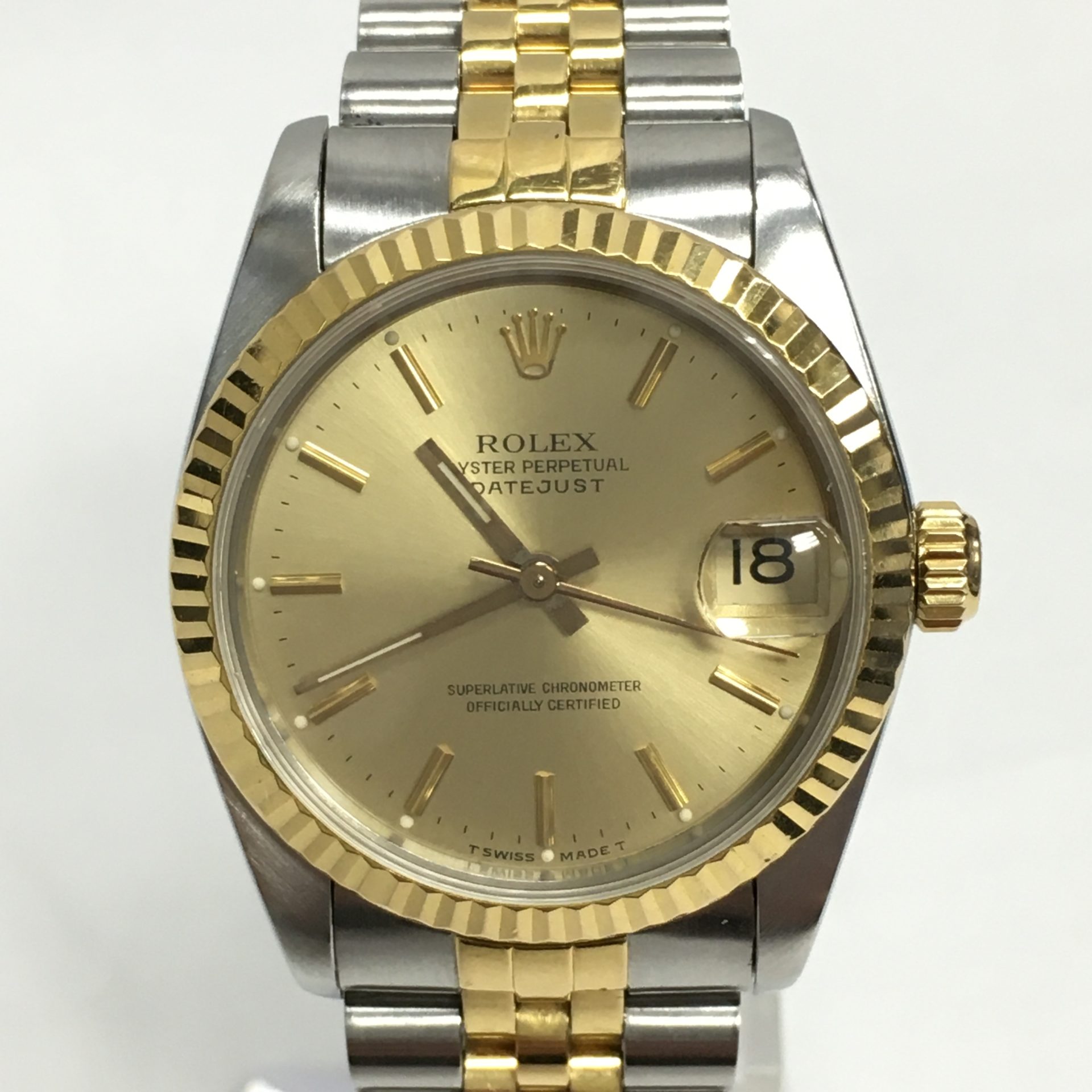 爆買い豊富なROLEX OYSTER PERPETUAL デイトジャスト 16234 自動巻 WGxSS メンズ 腕時計 修理保証書/箱付「18967」 男性用