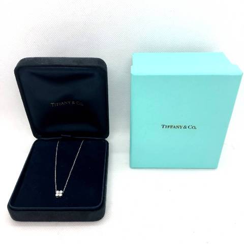 Tiffany&Co ティファニー ベゼルセット 4P ダイヤモンド ネックレス Pt950