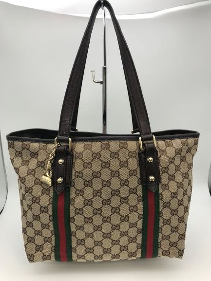 グッチ トートバッグ GGキャンバス シェリーライン