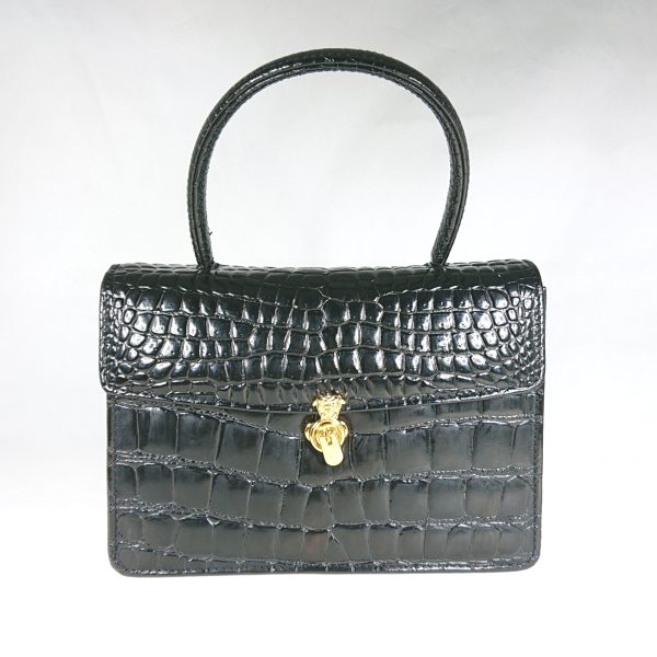 GIANNI VERSACE クロコ ミニハンドバッグ