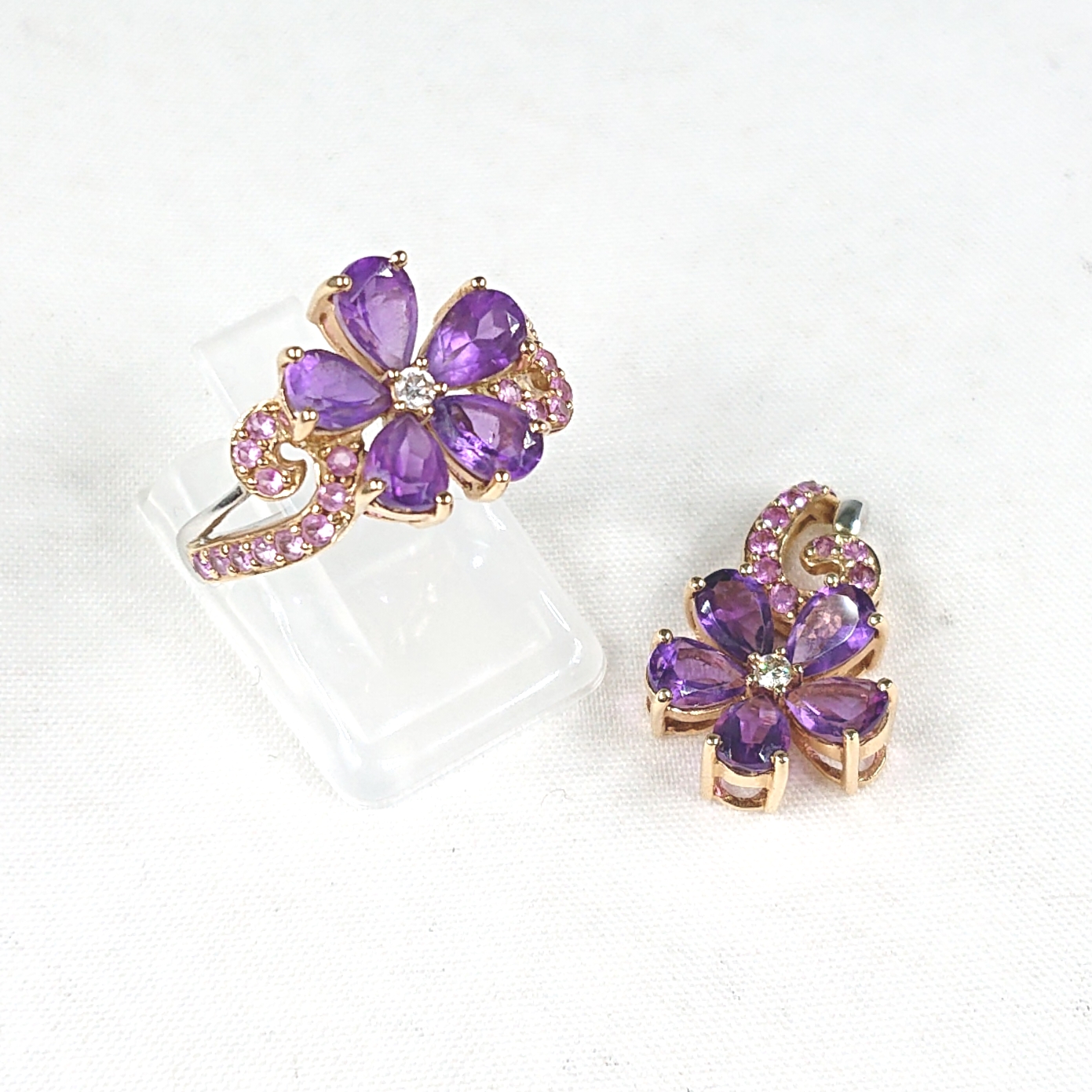 K18 アメジスト(1.33ct)付き アクセサリーまとめ