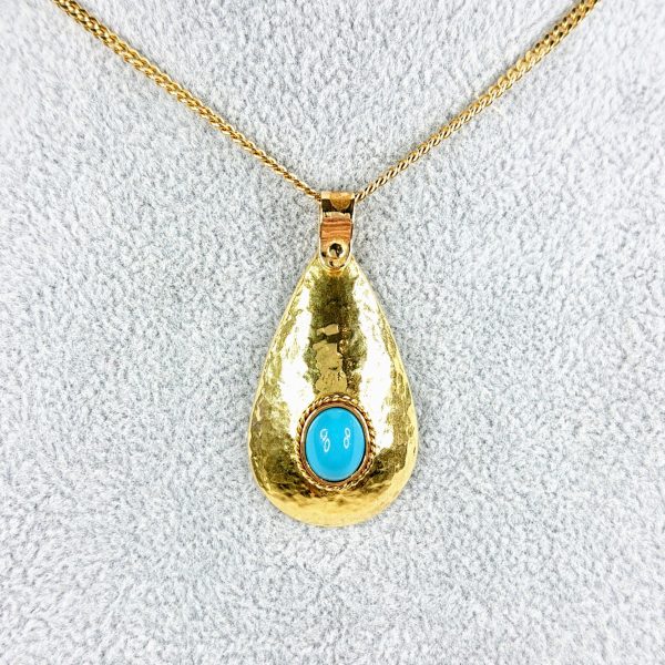 K18 ターコイズ(20.0ct)付ネックレス