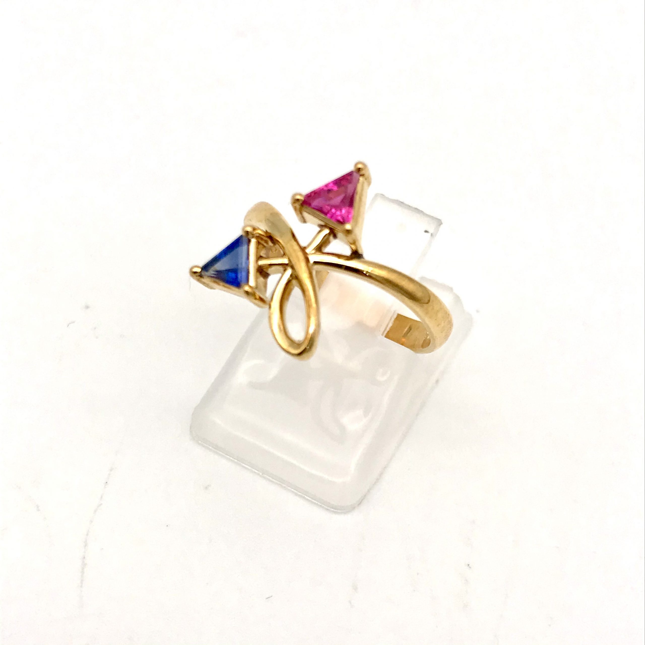 K18 リング（ルビー0.245ct、サファイア0.235）