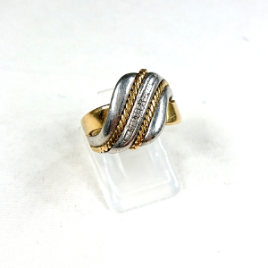 K18/Pt900 ダイヤモンド(0.05ct)付リング