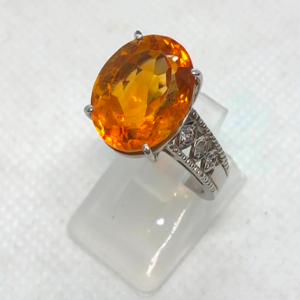 K18WGリング（シトリン11.0ct）