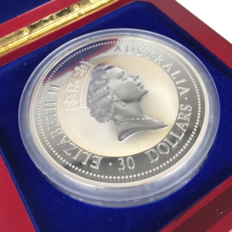 純銀 オーストラリア エリザベス二世 1994年 30ドル 銀貨