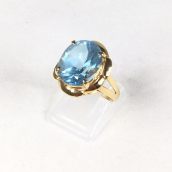 K18 アクアマリン(9.35ct)付リング