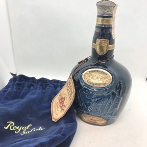 古酒◆ロイヤル サルート 21年 陶器ボトル 青 700ml/1318g 43% ＊箱 巾着袋付 ROYAL SALUTE g15 ロイヤルサルート 21年 青 陶器ボトル 700ml スコッチ ウイスキー 未開