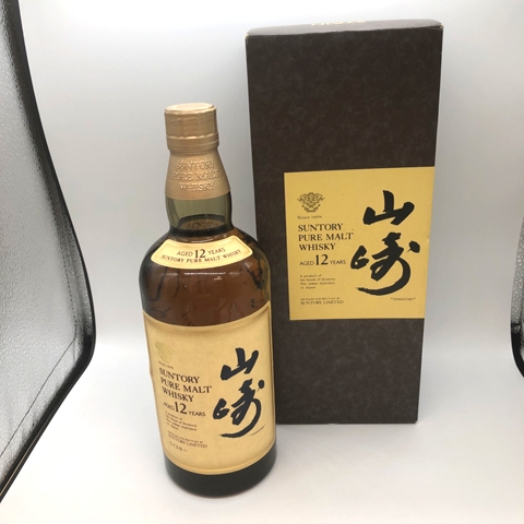 SUNTORY 山崎 ピュアモルト 12年 ウイスキー 750ml 国産ウイスキー 古酒 未開栓  山崎 12年 ピュアモルトウイスキー 木箱入り サントリー山崎12年