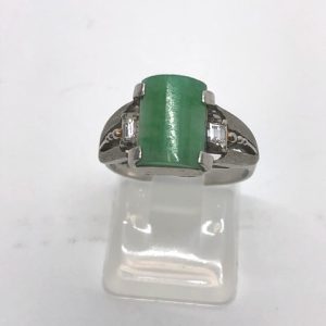 Pt900　翡翠付リング