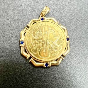 K24 ウィーン金貨 ネックレストップ（サファイア0.6ct） 買取