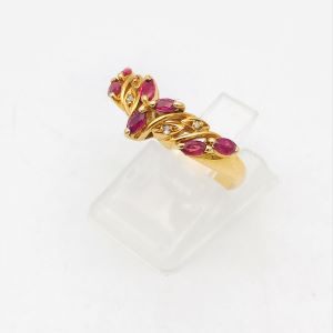 K18 リング（ルビー 0.5ct メレダイヤ 0.0752）