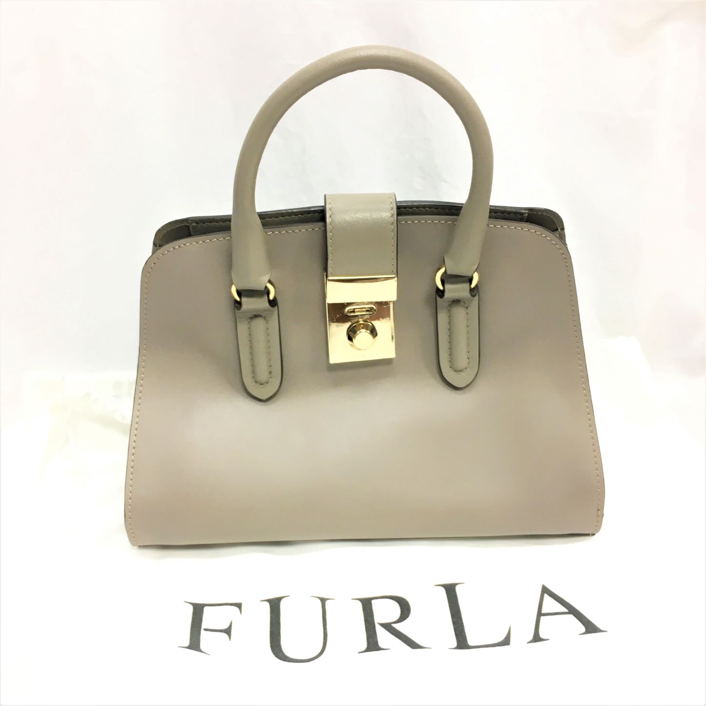 フルラ FURLA 2WAY ハンドバッグ ショルダー レザーバッグ グレー 262615