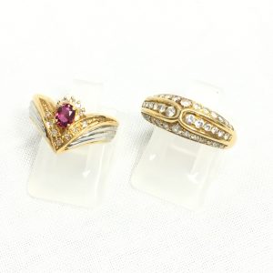 K18、Pt900リング(ダイヤ0.6ct)
