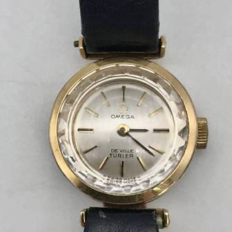 オメガ 1968年 18金無垢 デビル カットガラス レディース OH済 オメガ 
