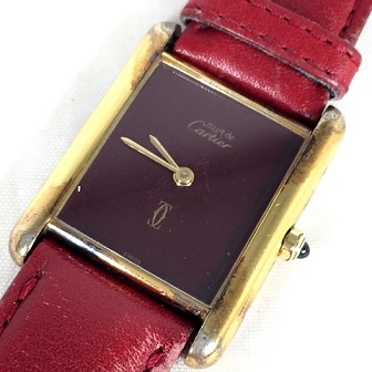 Cartier マストタンク 赤文字盤