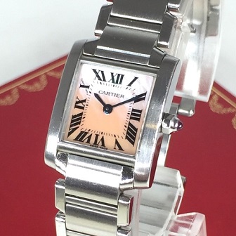 Cartier タンクフランセーズSM W51028Q3 ピンクシェル文字盤