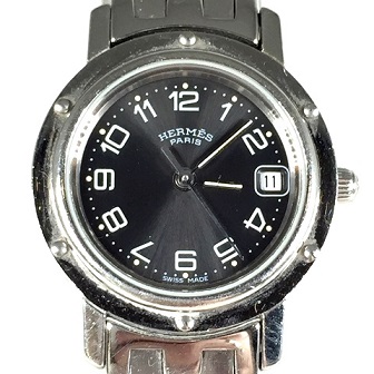 HERMES CL4.210 クリッパー 黒文字盤