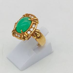 Pt900 翡翠(2.89ct)ダイヤモンド(0.50ct)付リング 買取実績 | 玉光堂