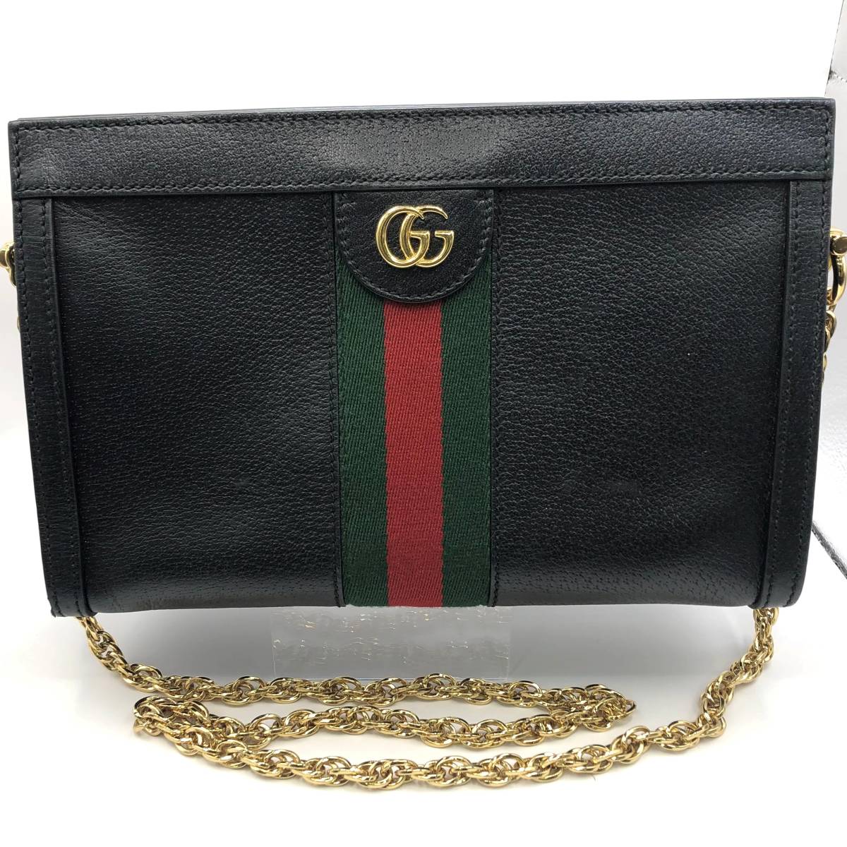 GUCCI グッチ レザー ロゴ金具 シュリーライン 2WAYチェーン ショルダーバッグ