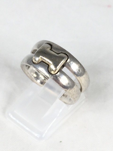 HERMÈS オランプリング コンビ  Ag925 Au750 刻印