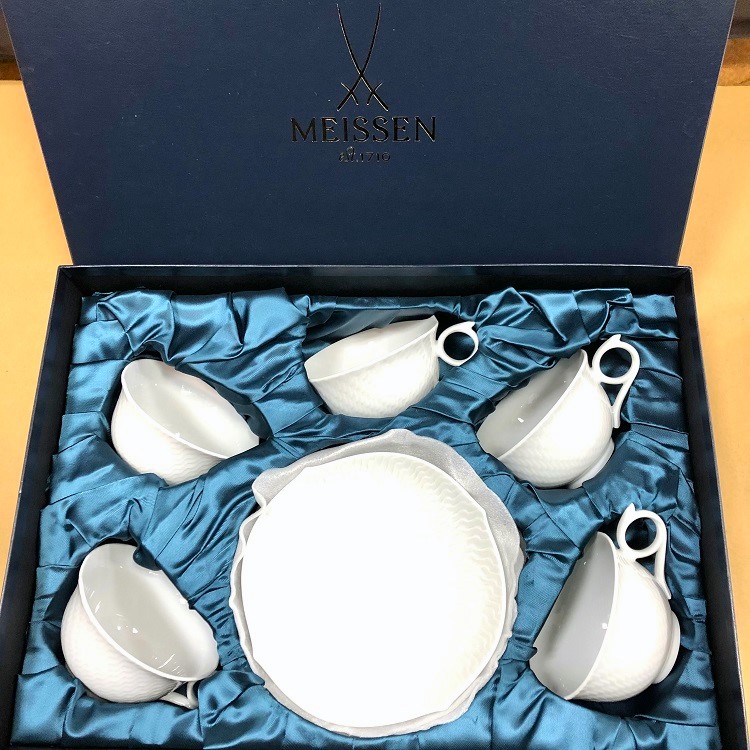 MEISSEN マイセン 波の戯れ カップ＆ソーサー 5客セット