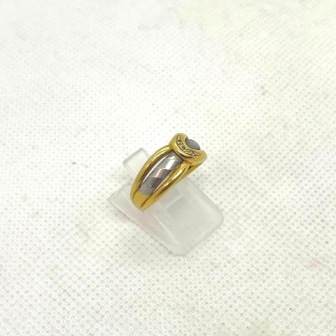 K18/Pt900 金ベース メレダイヤモンド付 リング