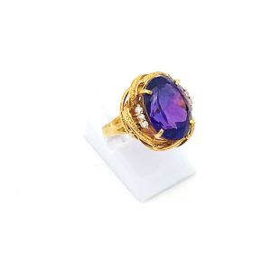 K18 アメジスト(5.0ct)付リング 買取実績 | 玉光堂