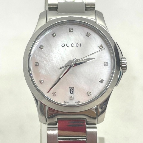 GUCCI Gタイムレス 12Pダイヤ 126.5 シェル文字盤 買取実績 | 玉光堂
