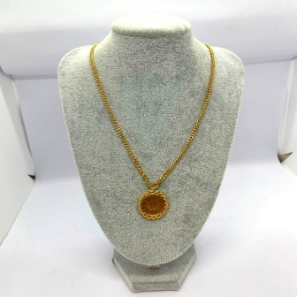 K24 メイプルリーフ金貨ネックレストップ＋K18 ネックレス